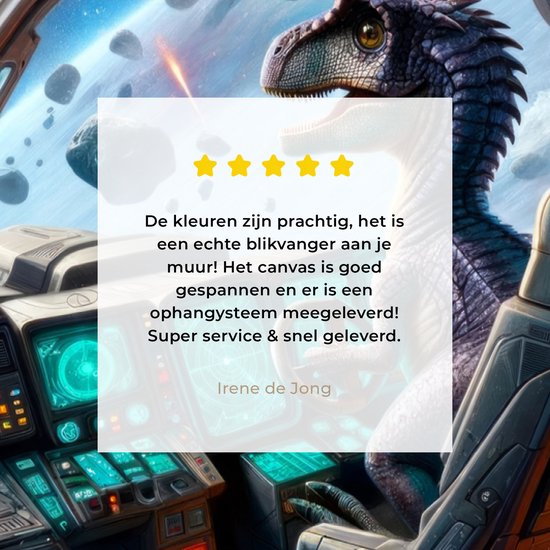 Peinture sur toile 40x60 cm - Décoration murale Dino - Espace - Garçons - Décoration murale murale chambre ado - Décoration chambre pour adolescents - Accessoires chambre jeunesse ado - Tableaux chambre