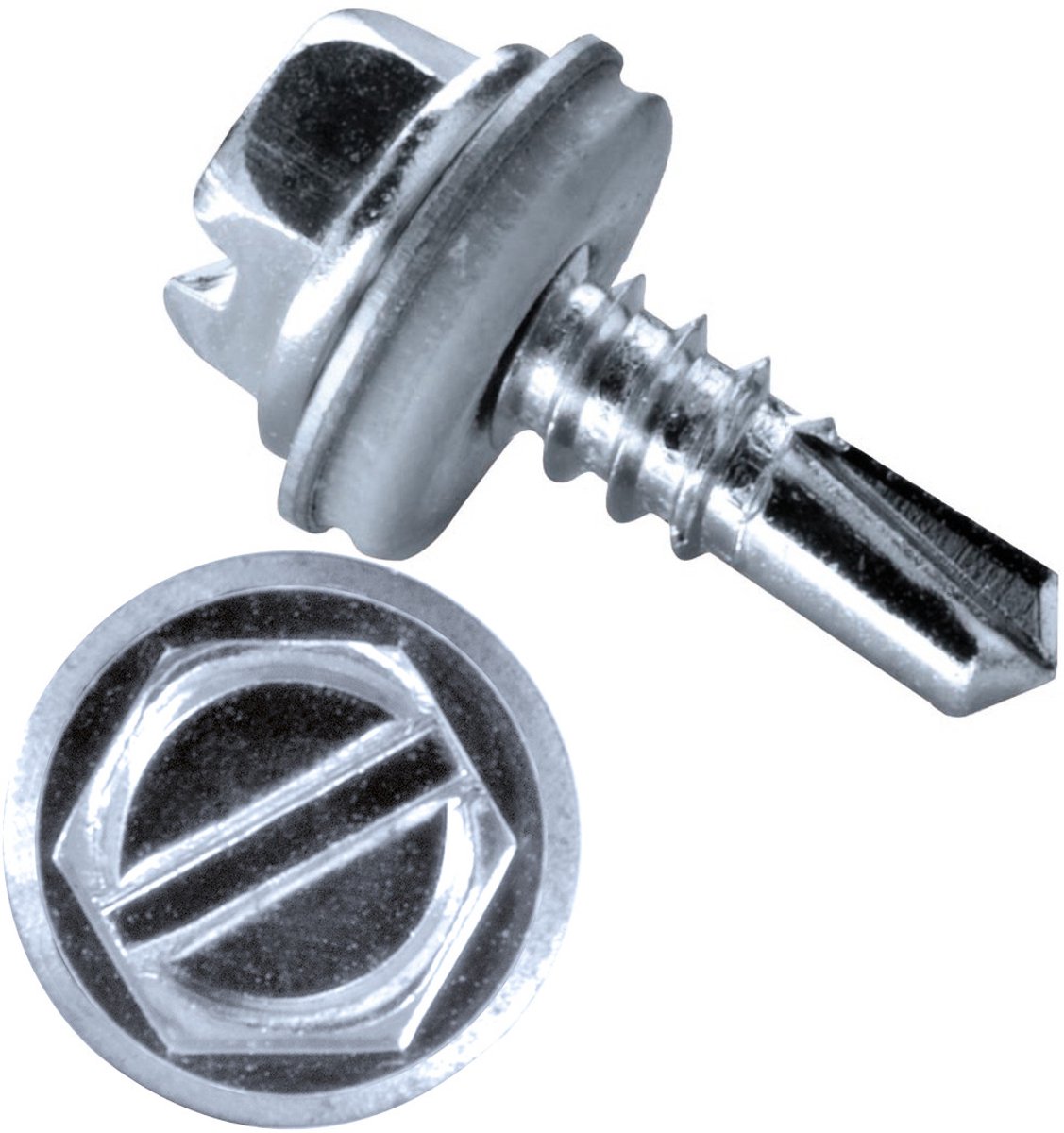 GOEBEL® - 500 x Zeskantkop boorschroeven (Ø x L) 4,2 x 13 mm Staal Verzinkt met EPDM Ring 