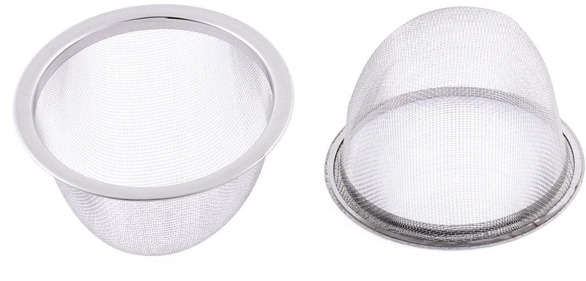 sourcingmap Stainless Steel Round Mesh Tea Infuser Strainer Basket 75mm Dia 2Pcs