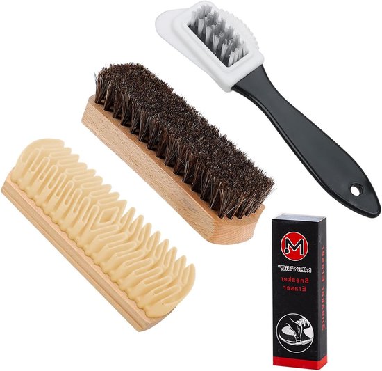 Nubuck Leer Onderhoud 3-delige Suède Verzorgingsset - Inclusief Borstel En Gum Voor Het Reinigen Van Suède En Nubuck Schoenborstel Suède Nubuck Onderhoud Set 3-delig