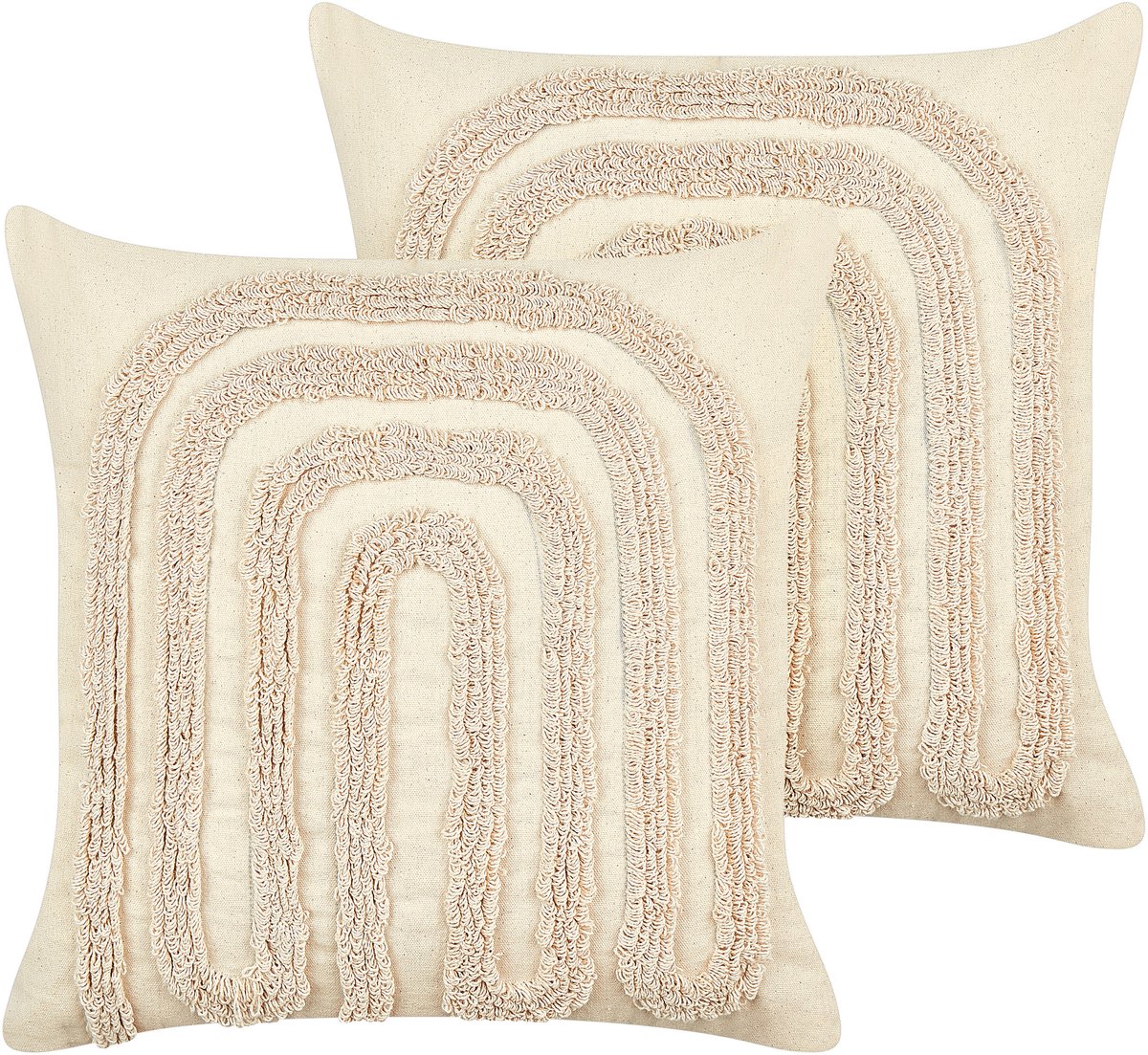 Beliani TATSOI - Set van 2 kussens - Beige - Katoen