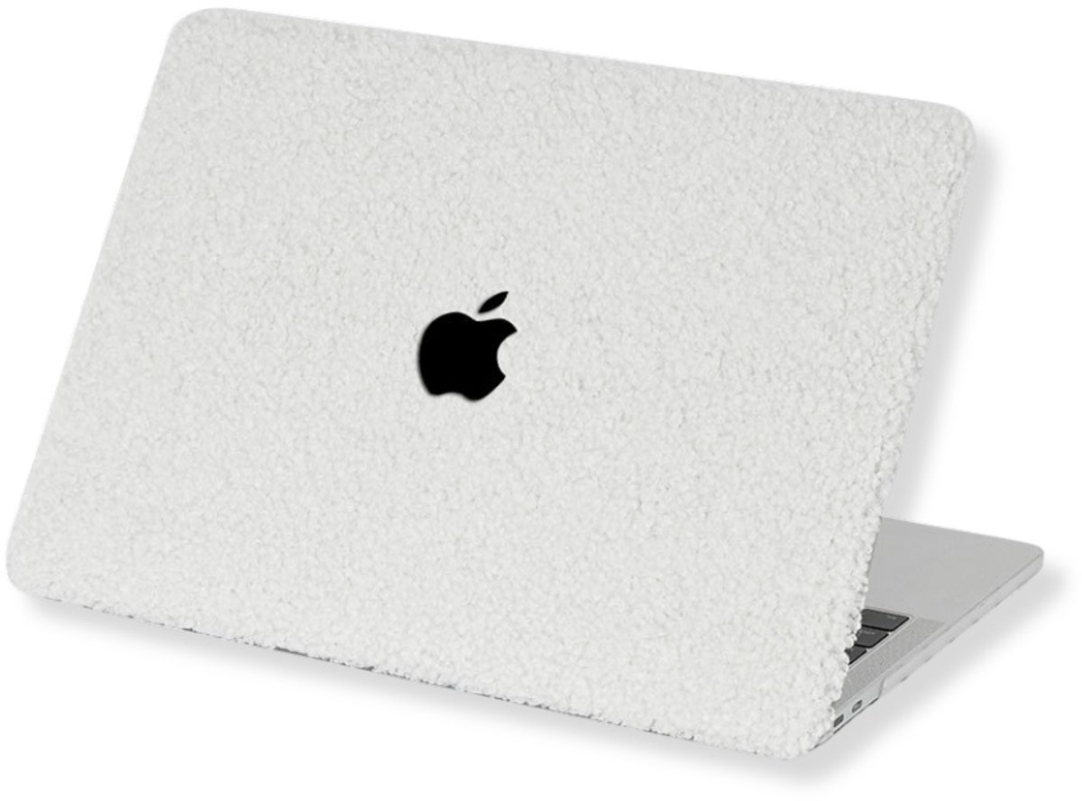 Lunso Geschikt voor MacBook Air 13 inch (2022-2026) cover hoes - case - Teddy Puffy Beige