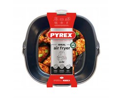 Pyrex Metalen mand/bak met handvat voor AIR FRYER 22x21 cm vierkant