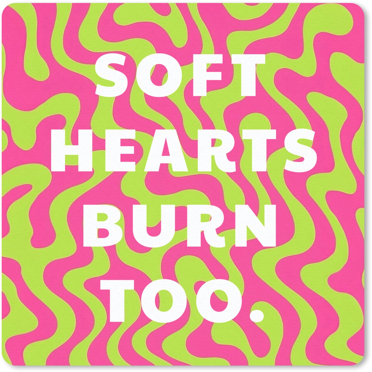 Muismat 20x20 cm - Mousepad Abstract - Quote - Centraal - Roze - Muismatten