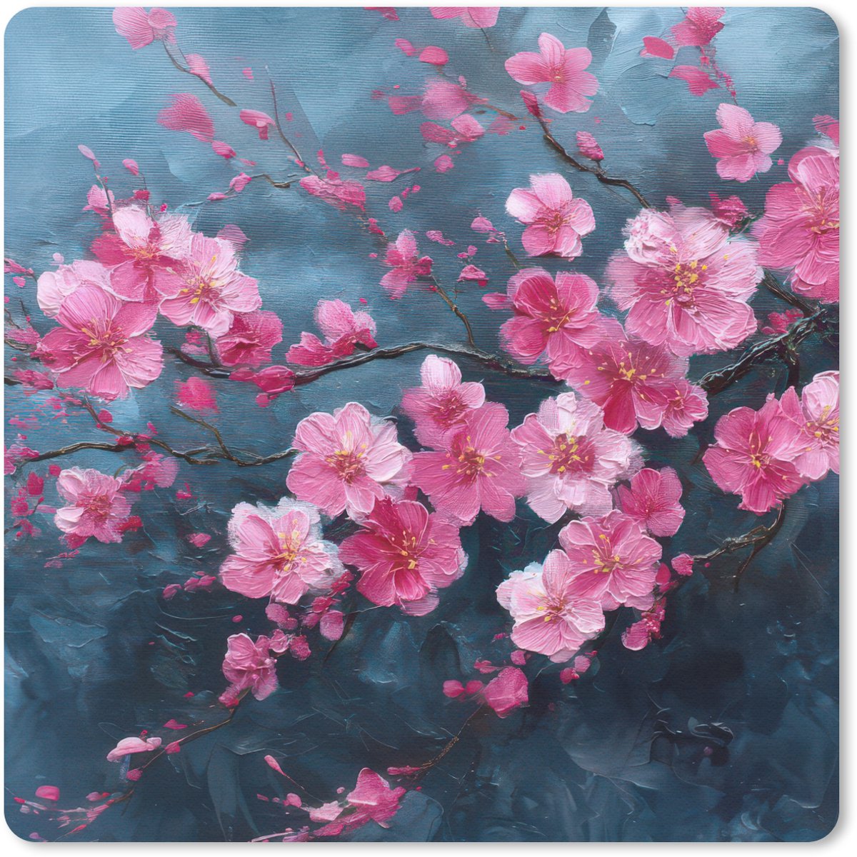 Muismat 30x30 cm - Mousepad Bloem - Bloesems - Roze - Abstract - Muismatten