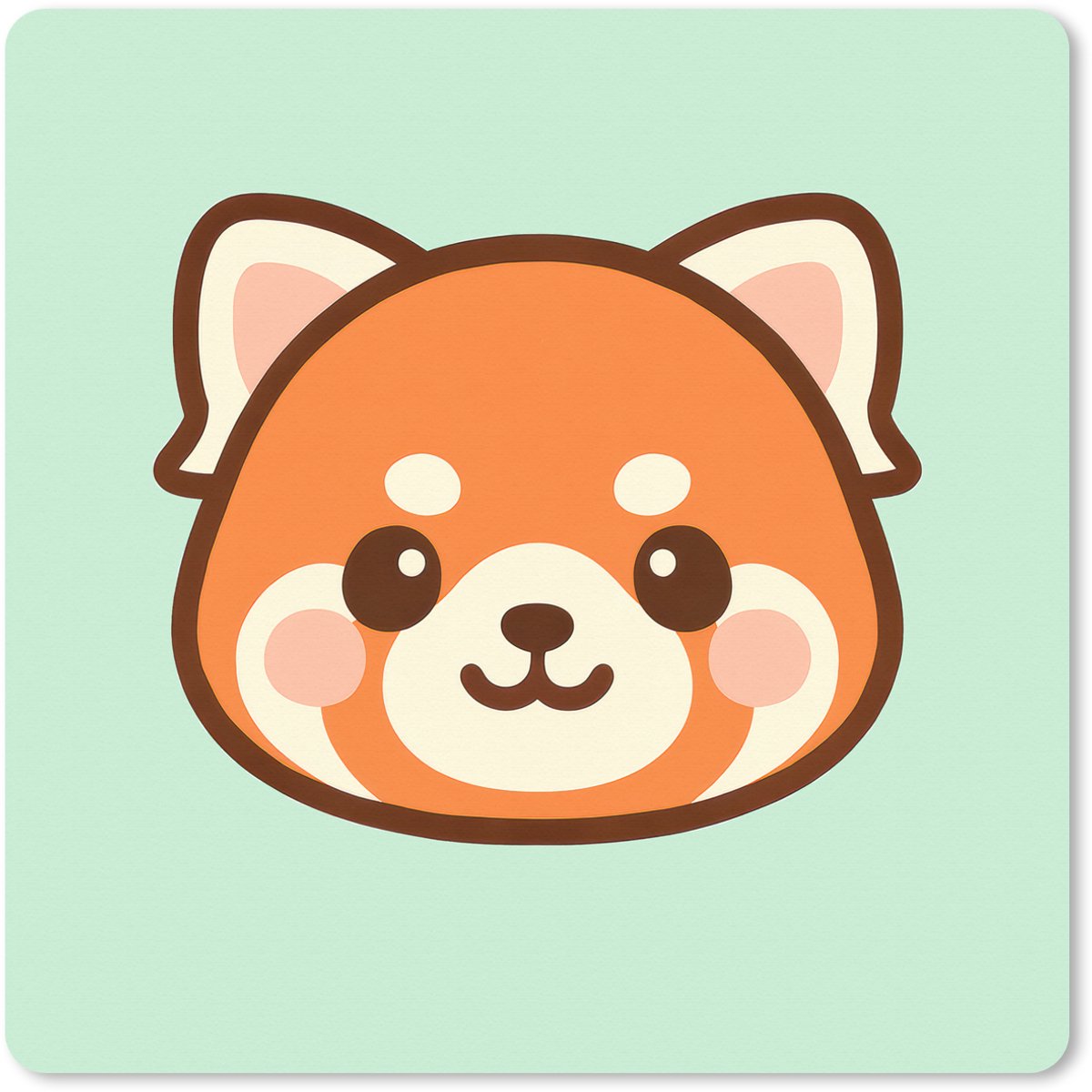 Muismat XXL 80x80 cm - Bureau onderlegger - Bureau mat Rode panda - Groen - Cartoon - Bureaumat - Gaming mousepad xl - Bureaulegger groot - Computer deskmat