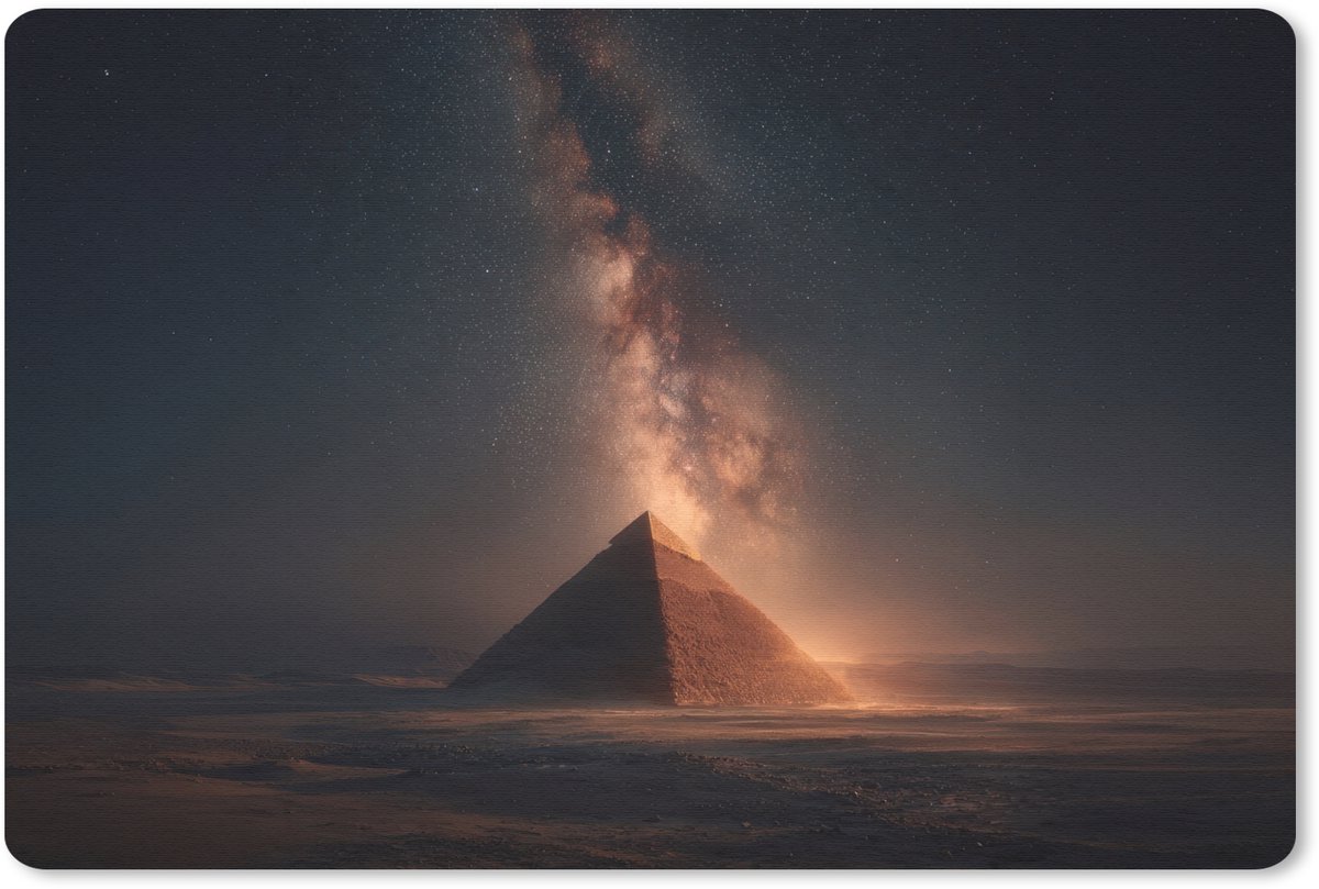 Muismat 27x18 cm - Mousepad Piramide - Woestijn - Licht - Muismatten