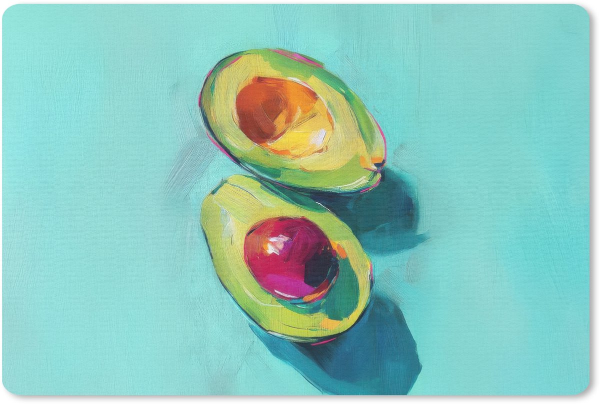 Muismat 27x18 cm - Mousepad Avocado - Groen - Pit - Schaduw - Muismatten