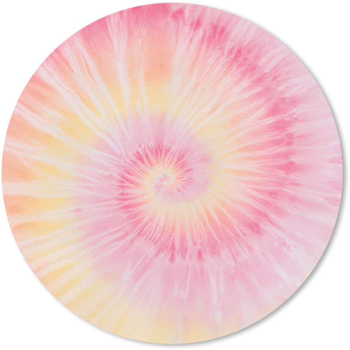Muismat rond 30x30 cm - Mousepad Patroon - Tie Dye - Pasteltinten - Roze - Ronde muismatten