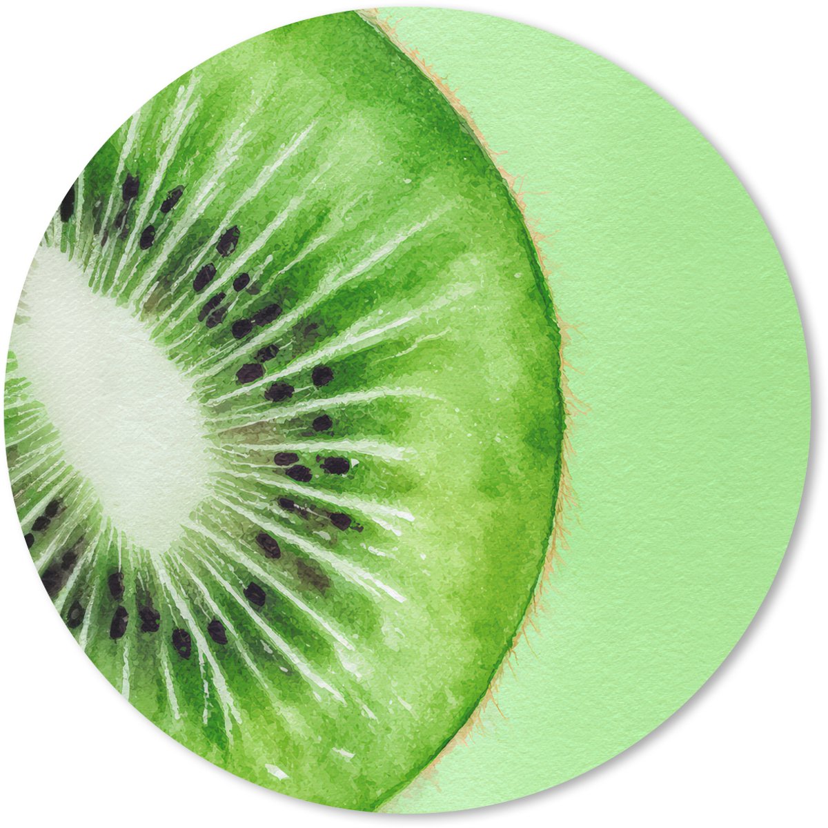 Muismat rond 20x20 cm - Mousepad Kiwi - Groen - Fris - Ronde muismatten