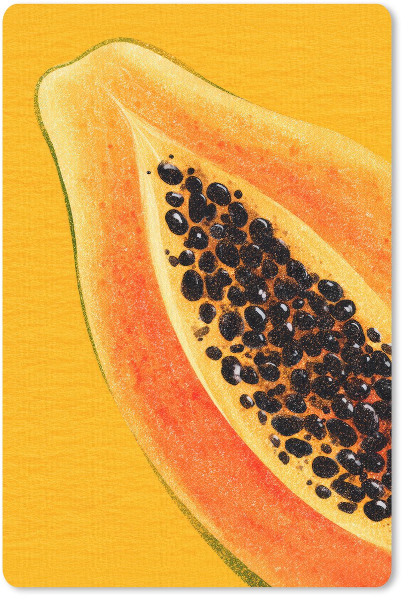 Muismat 18x27 cm - Mousepad Papaja - Oranje - Topisch - Muismatten
