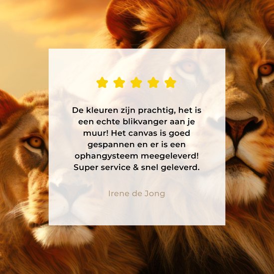 Peinture sur toile 120x80 cm - Lions - Tableaux de salon - Décoration murale animaux