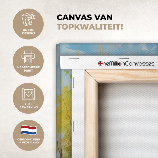 Toile Peinture Huile - Paysage - Nature - Coloré - 50x50 cm - Décoration murale