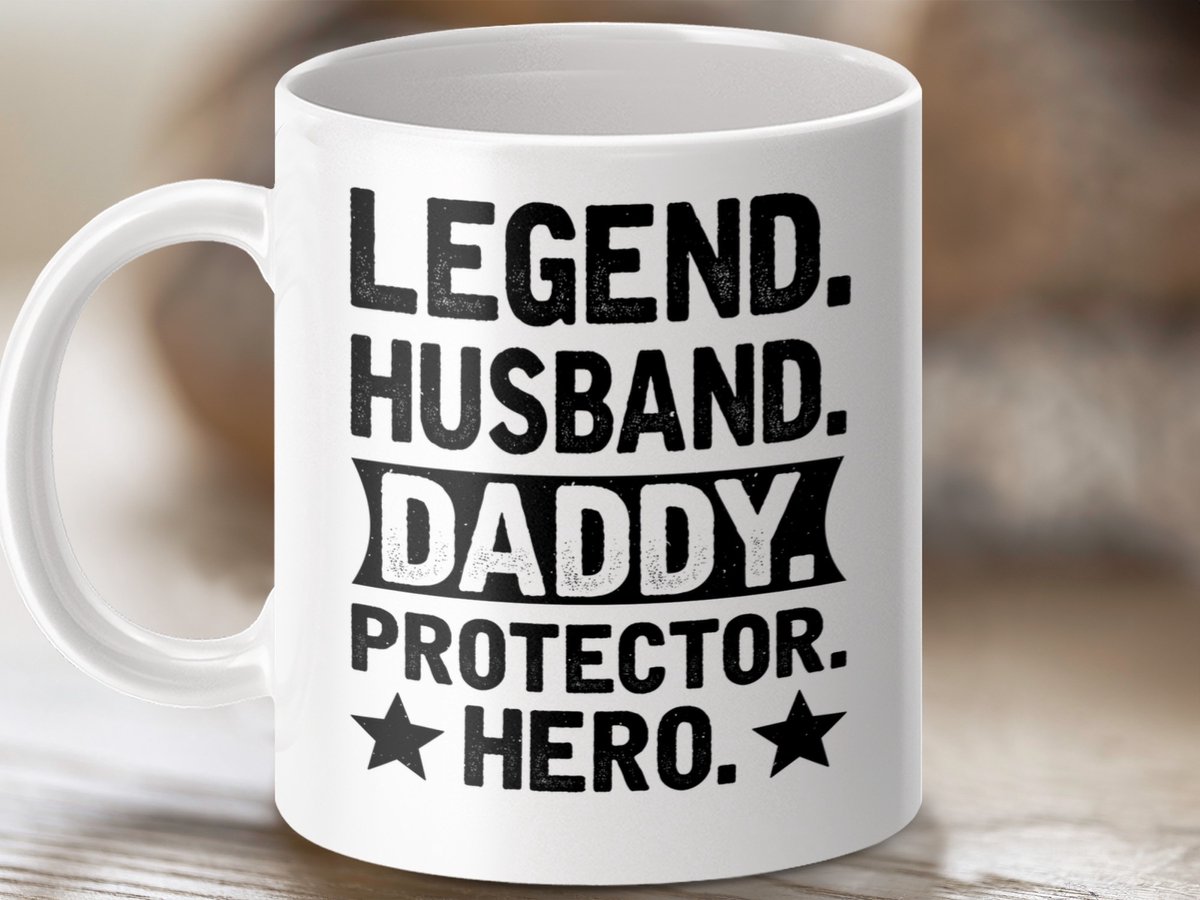 Mok Legend Man Echtgenoot Papa Held Beschermer, Vaderdag Cadeau Idee, Speciale Man Mok, Gepersonaliseerde Mok, Keramische Koffie Mok, Cadeau