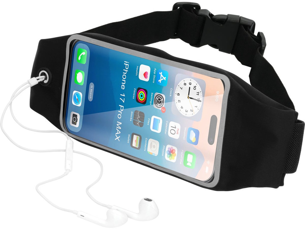 Mobiparts Comfort Fit Sport Belt geschikt voor Apple iPhone 17 Pro Max - Zwart