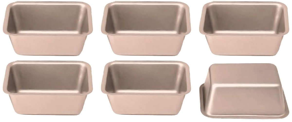 Azomor® Set van 6 mini bakvormen voor brood en gebak met antiaanbaklaag