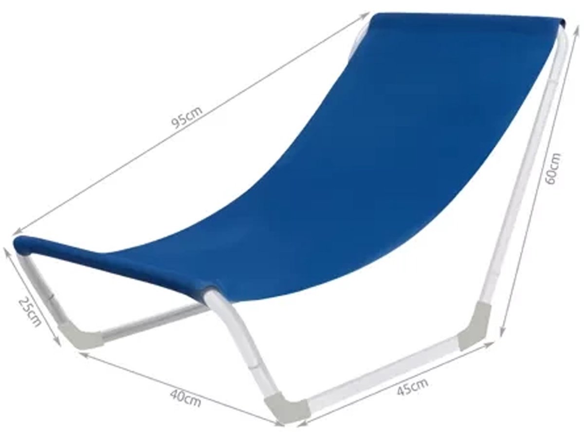 Malatec Strandstoel - opvouwbaar - lichtgewicht - draagbaar - blauw - 95 x 60 x 45 cm — cadeau in Sport & Outdoor - foto 5