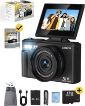 NODIJA Digitale Camera – 5K 75MP – Compact Fotocamera – Vlog Camera