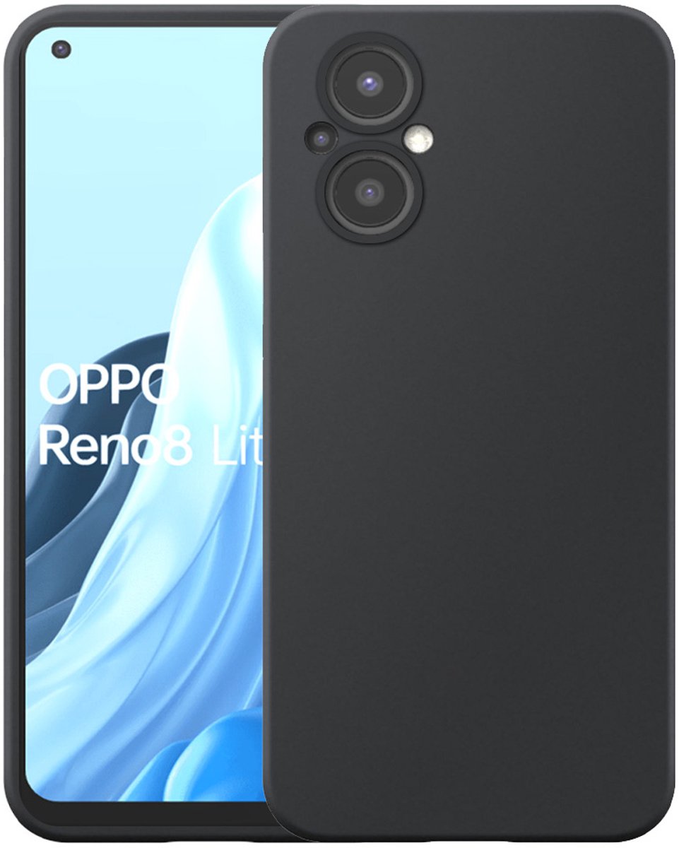 Geschikt voor Oppo A96 5G / Reno 7Z / Reno 8Z / Reno 8 Lite Telefoonhoesje Zwart Flexibel Siliconen TPU hoesje - Flexible Back Cover Case Siliconen TPU - Zwart - Smartphonica geschikt voor Oppo A96 5G