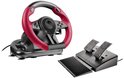 Zwart race stuur met rode grip, plus aparte pedalen.