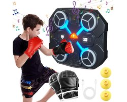 Muzikale Boxmachine, Wandmuziek Box Bluetooth, Kinder Boxmachine met Boxhandschoenen, Wand Boxtraining, Beatpunch Box, Elektronische Box voor Thuis Training
