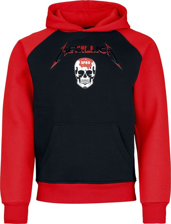 Sweat à capuche pour homme avec logo Metallica - Noir/Rouge - L