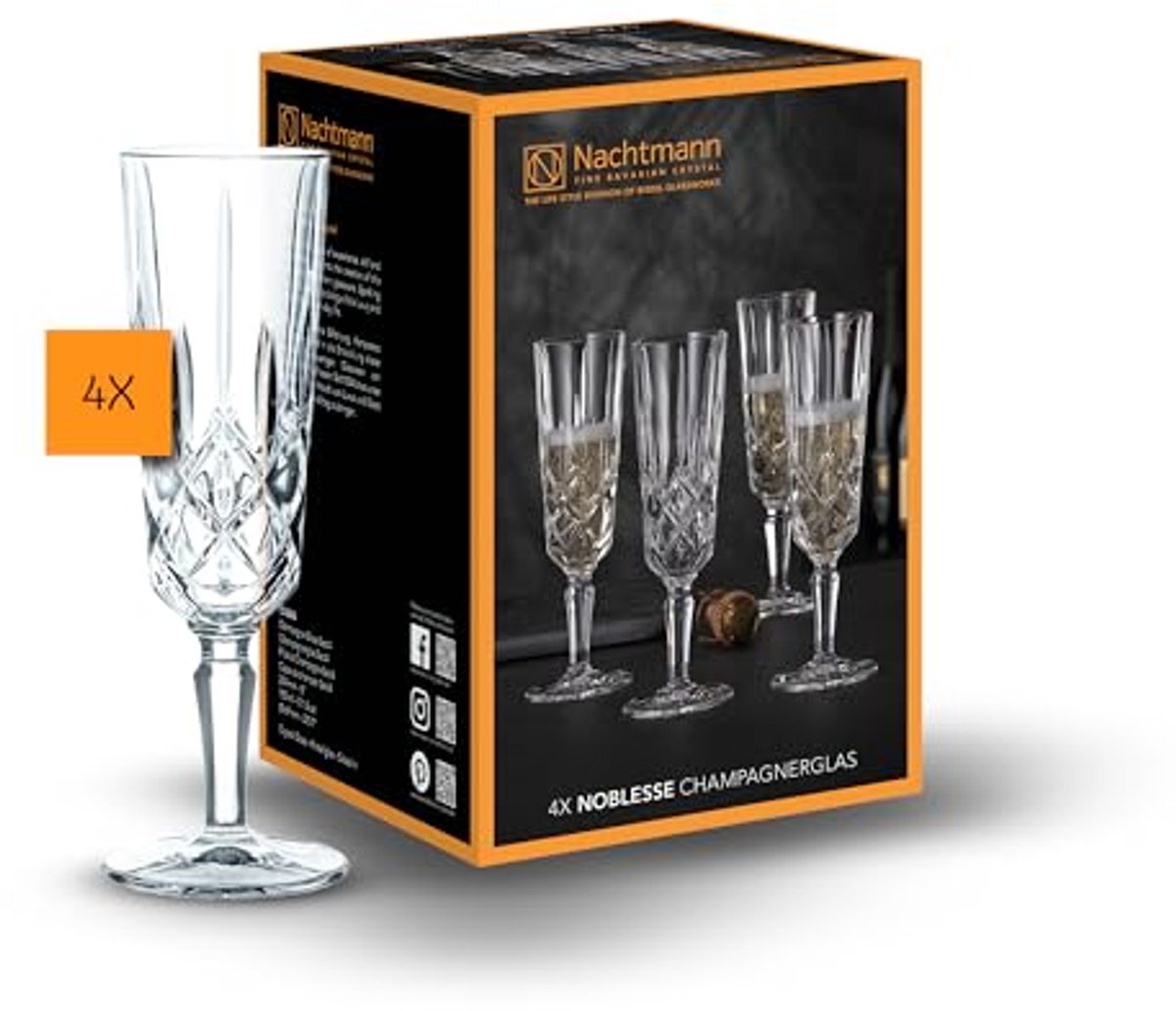 Champagneglazen set van 4 - Kristalhelder en Elegant