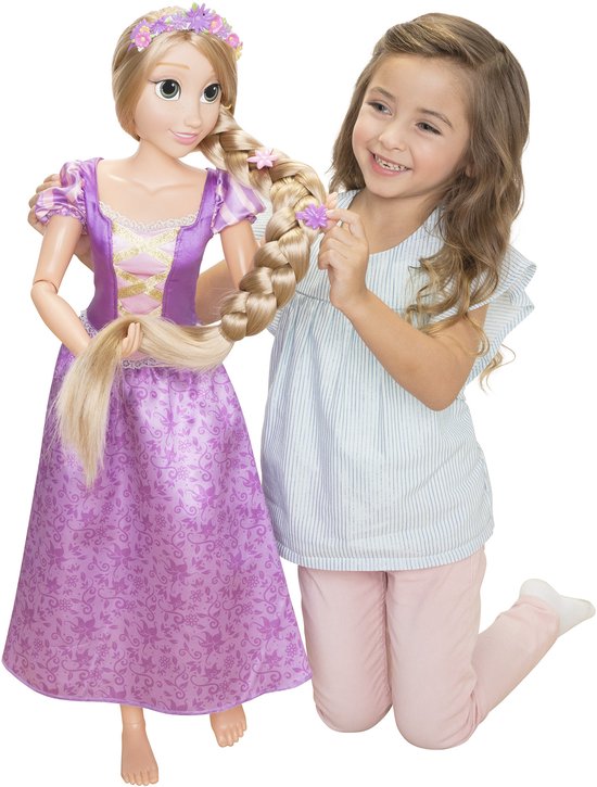 Disney Princess Rapunzel Doll PLAYDATE van Jakks Pacific, 80 cm lang en poseerbaar, beweegbare My Size-pop in paarse jurk, wordt geleverd met borstel om haar lange gouden haar te kammen — afbeelding 4