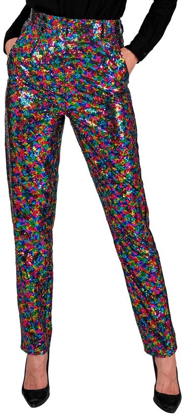 Widmann - Costume de Noël et Nouvel An - Pantalon à Paillettes Betty Confettis Femme - Multicolore - Large - Déguisements - Déguisements