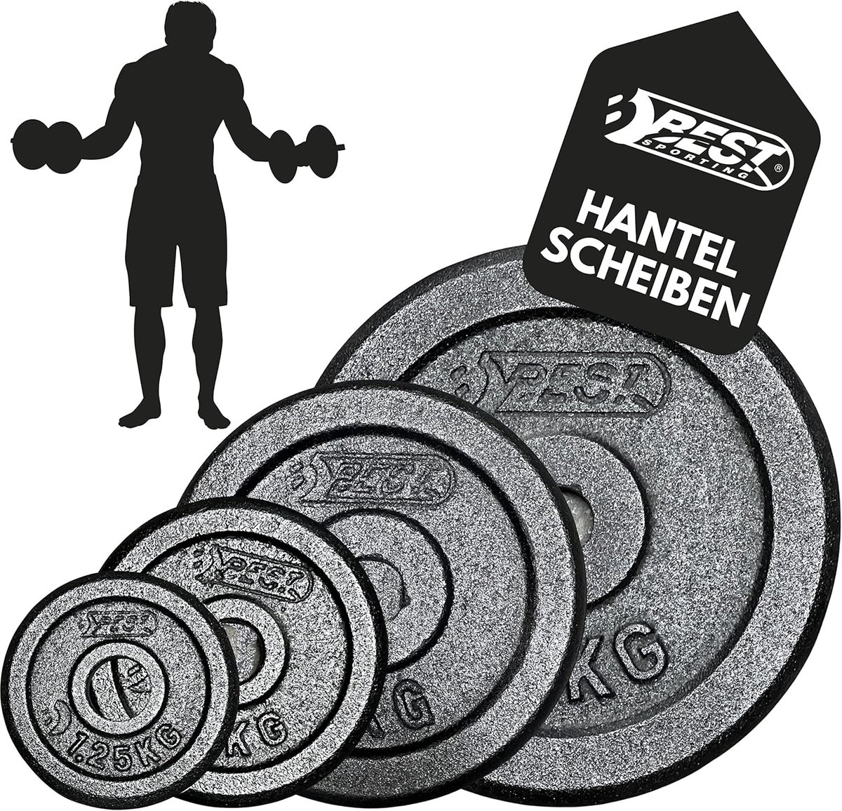 Haltergewichtenset 1,25 kg tot 10 kg voor korte en lange halters – Ideaal voor effectieve krachttraining thuis