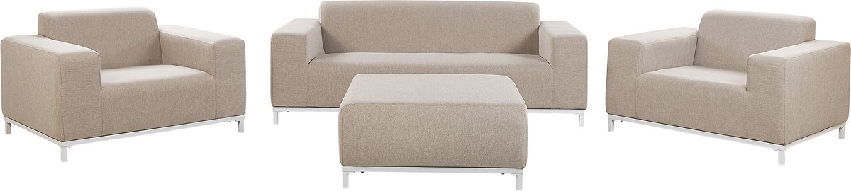 ROVIGO - Loungeset voor 5 - Beige/Wit - Polyester