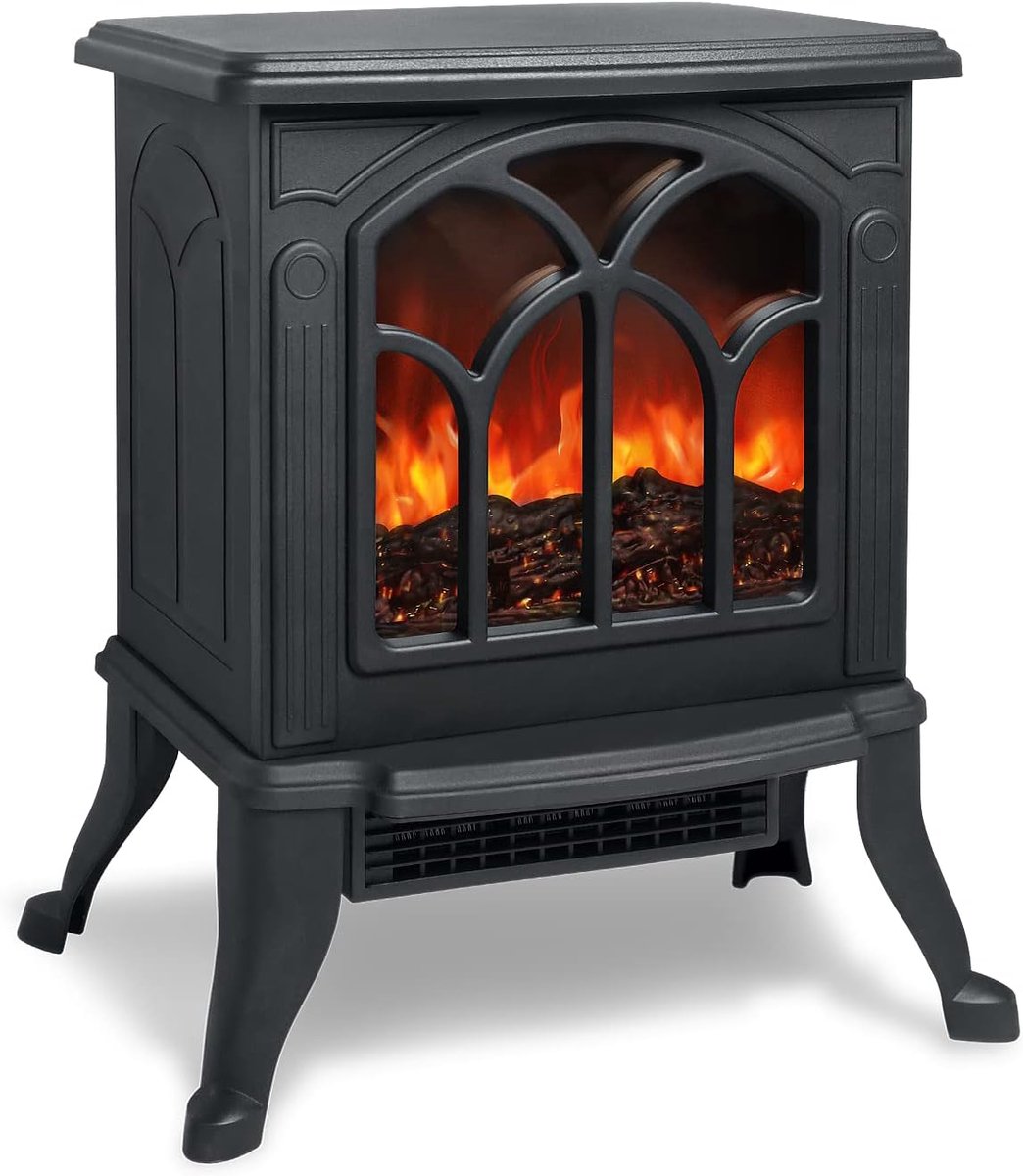 Elektrische Open Haard met Vlameffect - Staande Verwarming met 750W/1500W