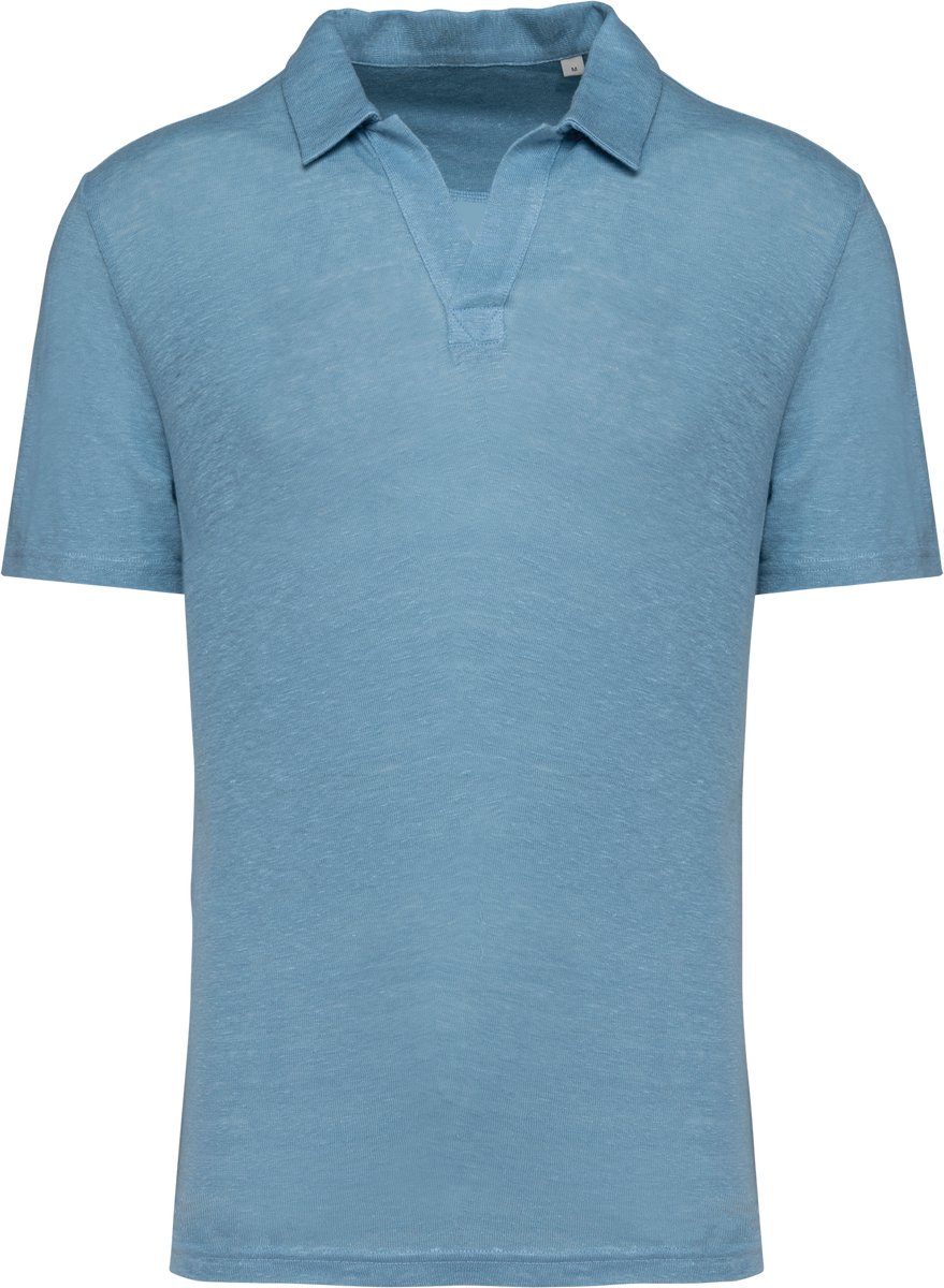 Spasso Linnen herenpolo SP220 - Cool blue - S