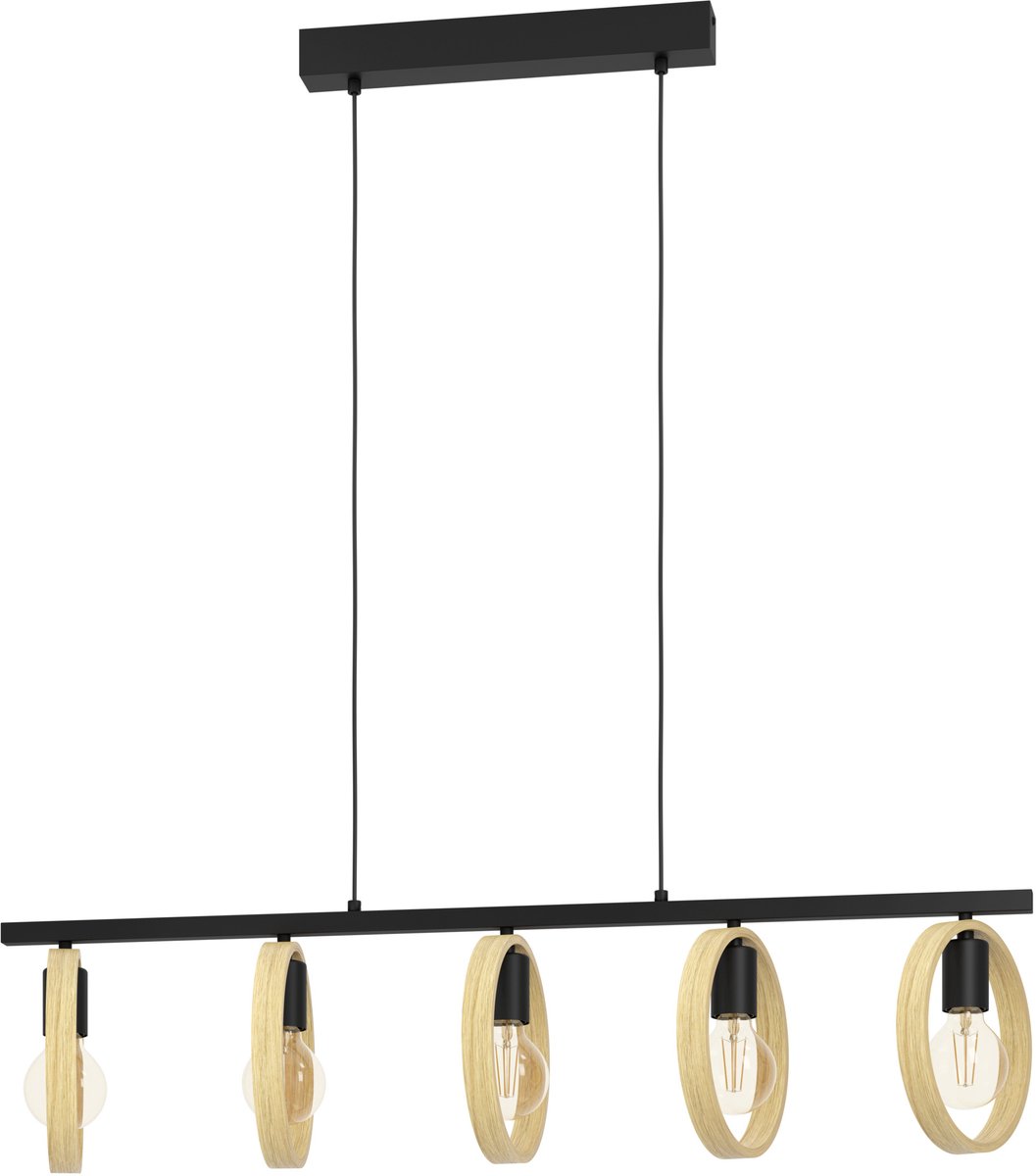 EGLO Ipsden Hanglamp - E27 - 100,5 cm - Zwart/Bruin