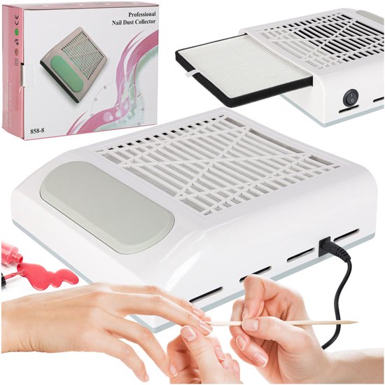 MOZY® - Nagelafzuiger - Wit - 80W - Herbruikbaar Filter - Nagel Stofafzuiger - Dust Collector - Nepnagels - Gelnagels - Stofzuiger Nagels
