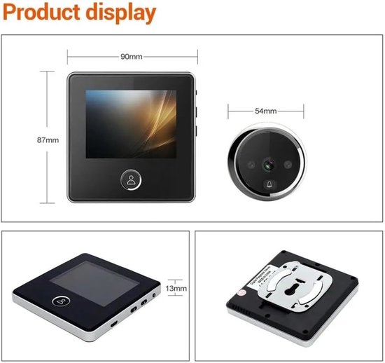 Slimme Elektronische Deur Viewer Met Video-opname, Infrarood Nachtzicht, Groothoek Lens en Lange Batterijduur van Silvergear — afbeelding 5
