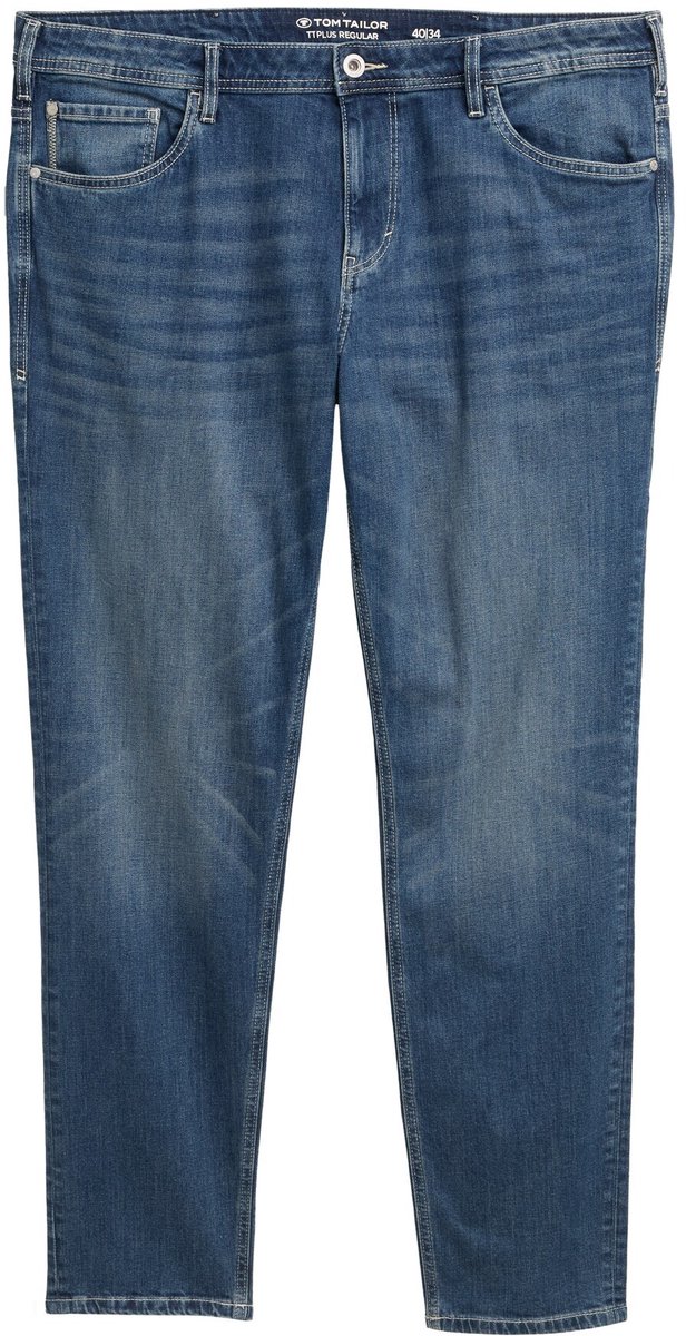 Tom Tailor - Plus Size - TTPLUS REGULAR Jeans met stretch - Maat 48/32 - Used Mid Stone Blue Denim