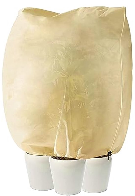 Tobengda Winterbescherming voor planten, 80 x 100 cm, palmen, winterbescherming 80 g/m², vliesstof, beige, plantenbescherming, winter, voor planten, palm, citroenboom, potplanten