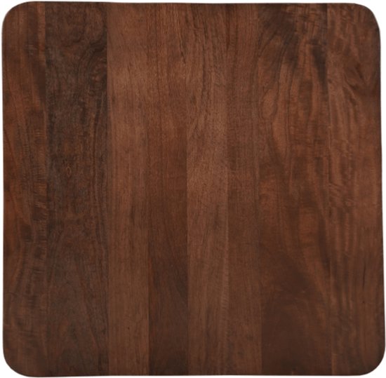Dimehouse Industriële salontafel - Zwart teakhout & metaal - Rechthoek 120x60 cm