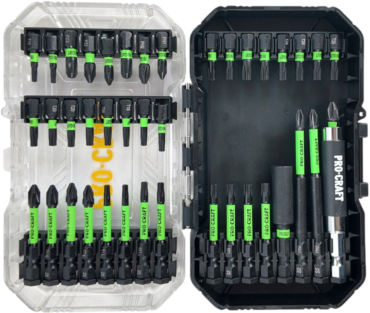 Procraft IBS-41 slagmoersleutelbitset 41-delig S2-staal Phillips / Pozidriv / Torx