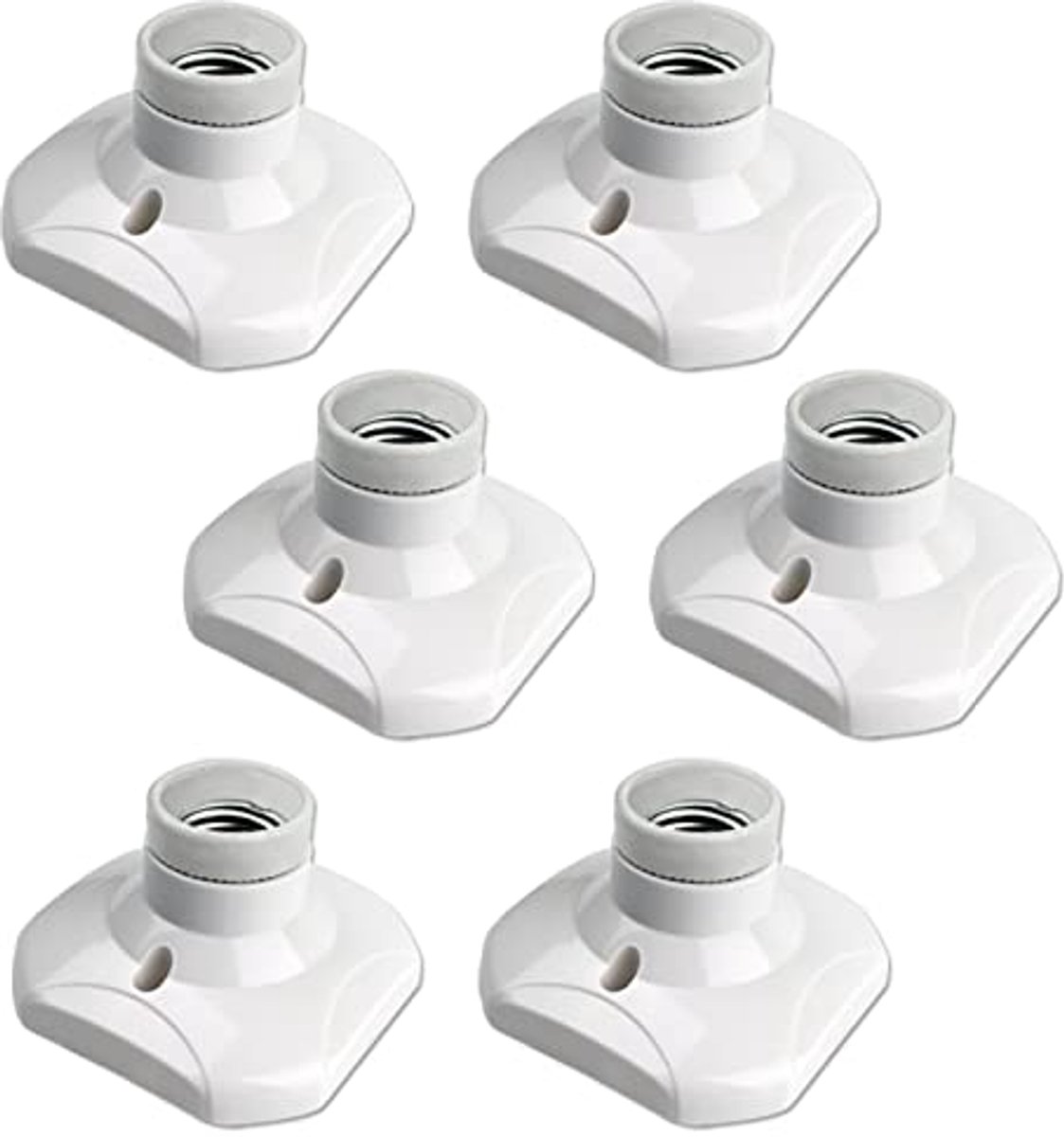Witte E27 lamphouder voor plafondlamp en wandlamp - Set van 6 | Hittebestendig en duurzaam