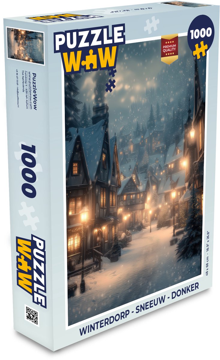 Winterdorp - Sneeuw - Donker