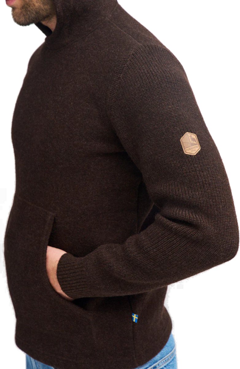 Ivanhoe trui NLS Pentland Hood Cofffee Bean met capuchon Bruin