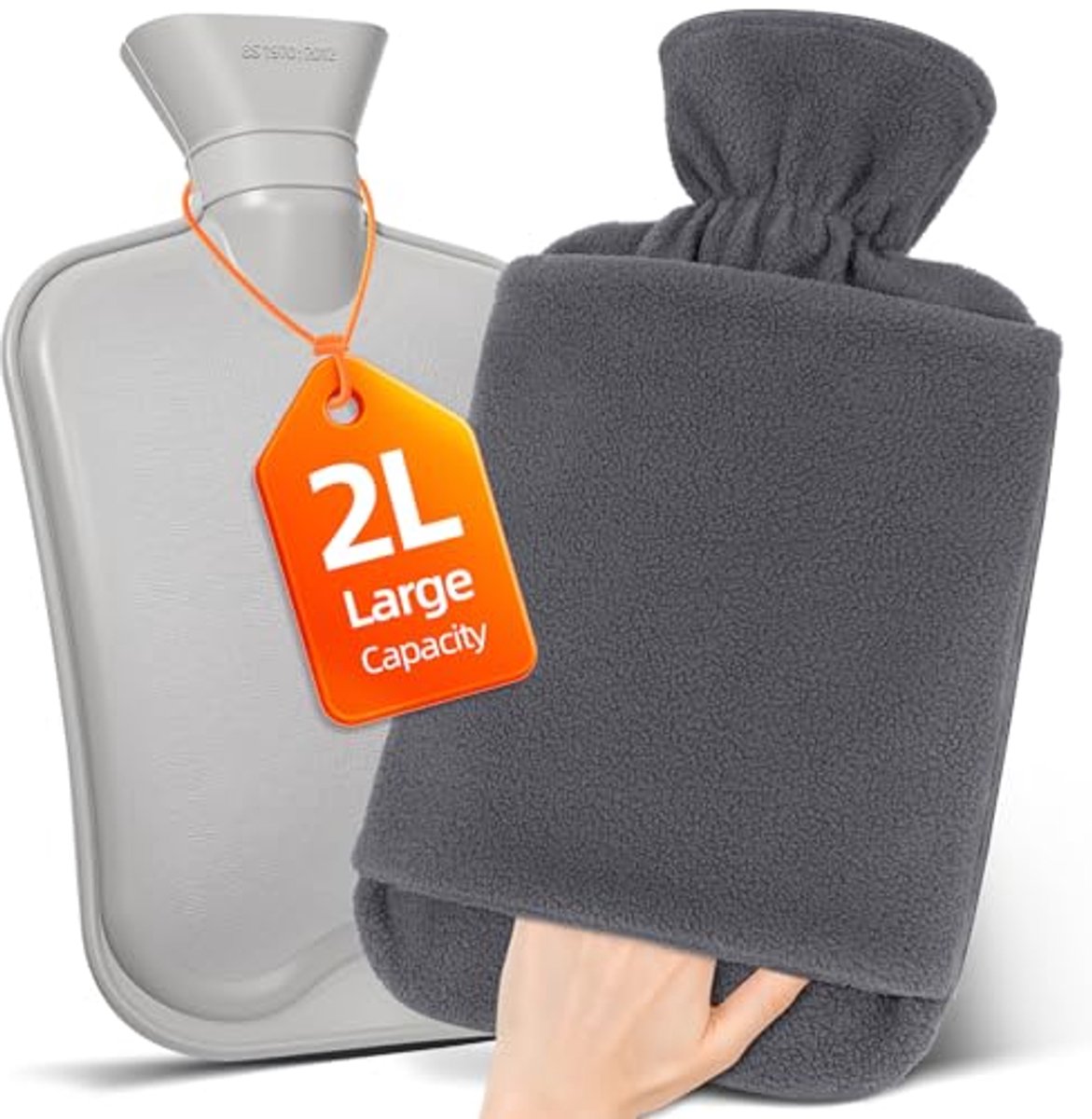 Warmwaterkruik voor pijnverlichting en spierherstel - Fleece hoes