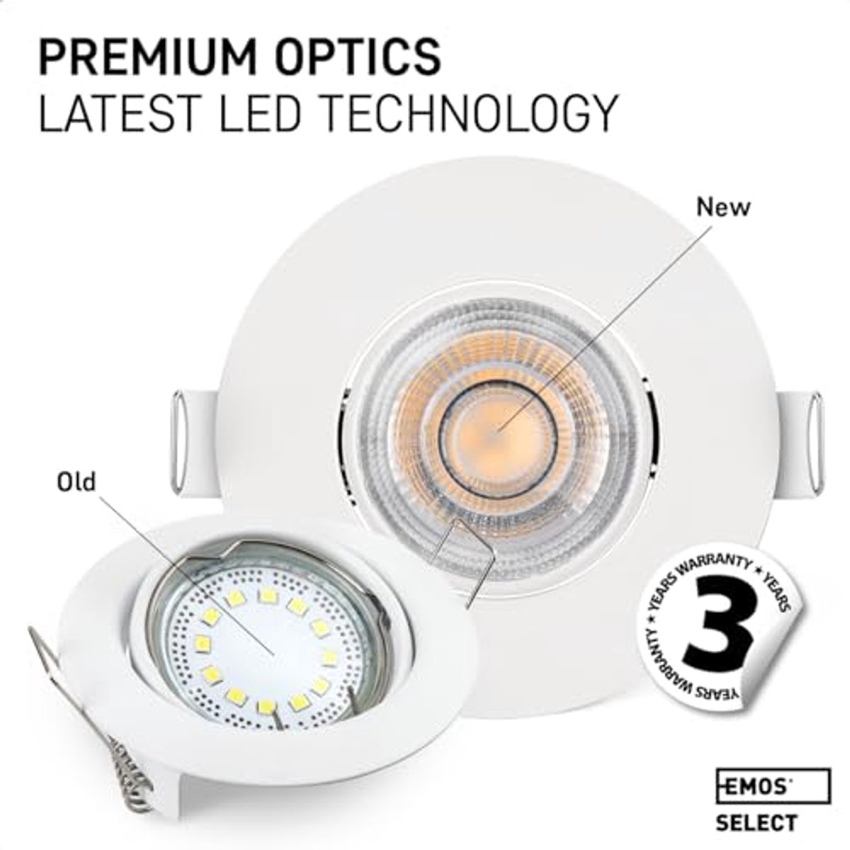 Dimbare LED inbouwspots 230V Warm Wit 2700K - Set van 6 Ronde Plafondspots 4.9W
