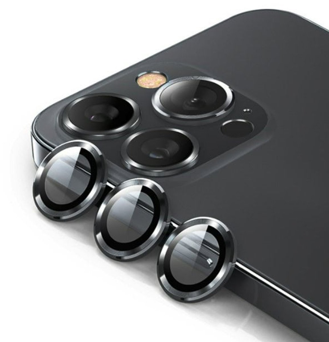 Solidenz Camera Lens Protector - Geschikt voor Apple iPhone 14 Pro / 14 Pro Max - Zwart