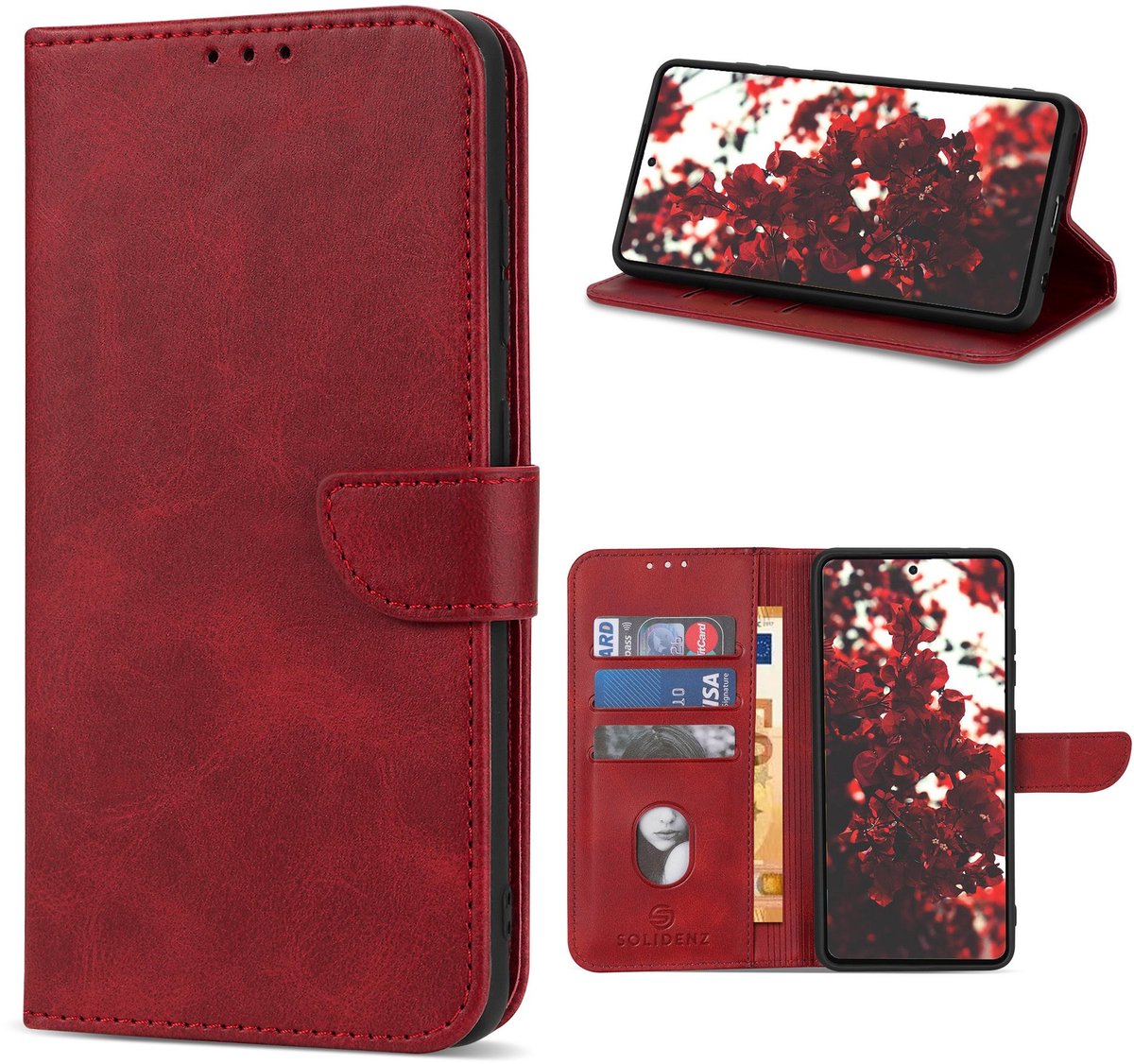 Solidenz hoesje - Geschikt voor Samsung Galaxy A56 / A36 - Bookcase - Rood