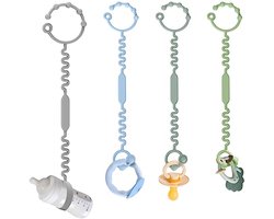 4-delige kinderwagenketting met veiligheidsgordels en bekervanger - BPA-vrij