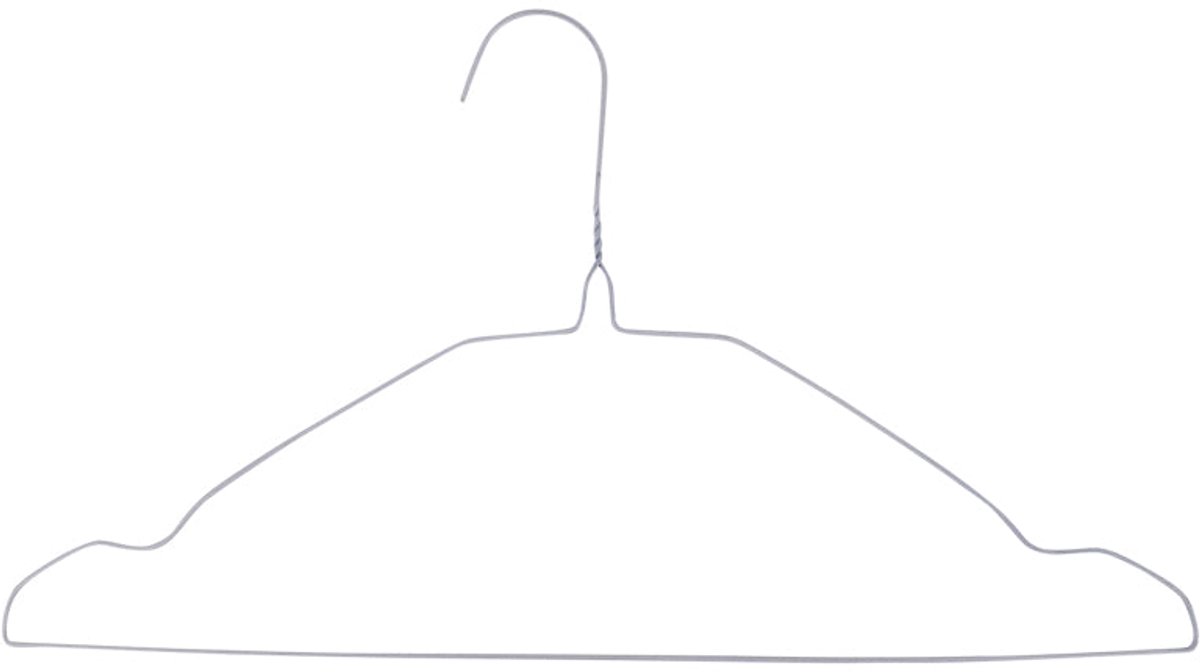 MK-43 - Wit - Metalen Kledinghangers met Inkeping 1.8mm dikte wit - 50 stuks