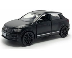 Volkswagen T-Roc (Zwart) (14 cm) 1/36 - Speelgoedauto - Modelauto - Miniatuurauto - Schaalmodel - Model Auto Jongens - Speelgoed Auto